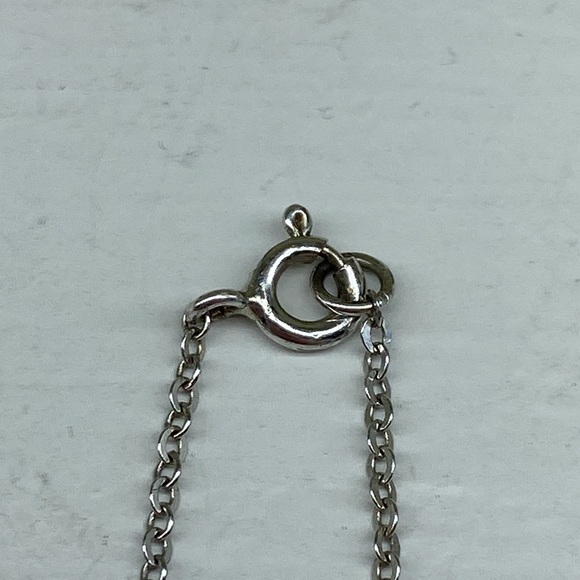 Sterling Silver Double Heart Necklace with Diamond Center Stone - Picture 4 of 9